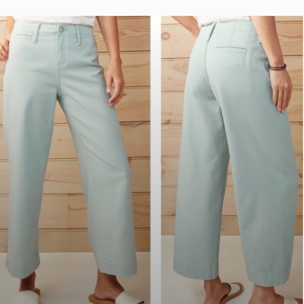 NWT A New Day Wide Leg Crop Ankle Cropped Pant Size 18 XL Mint Green - Picture 2 of 4